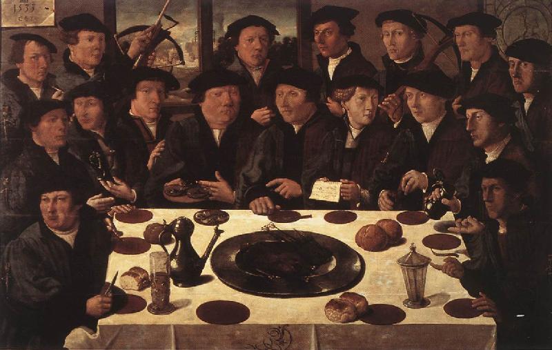 ANTHONISZ  Cornelis Banquet of Members of Amsterda  s Crossbow Civic Guard Sweden oil painting art